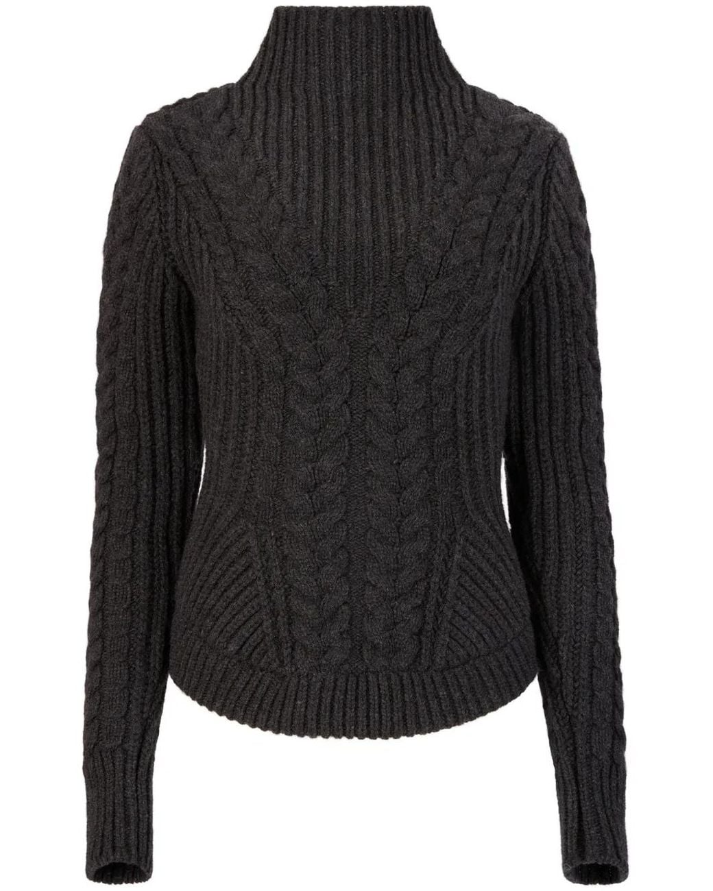 Nina Ricci Black Cable-Knit Wool-Blend Jumper