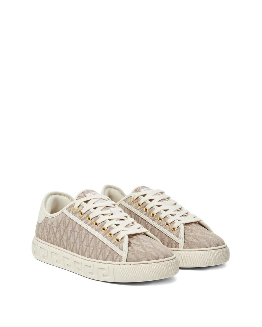 Versace White Greca-Pattern Sneakers