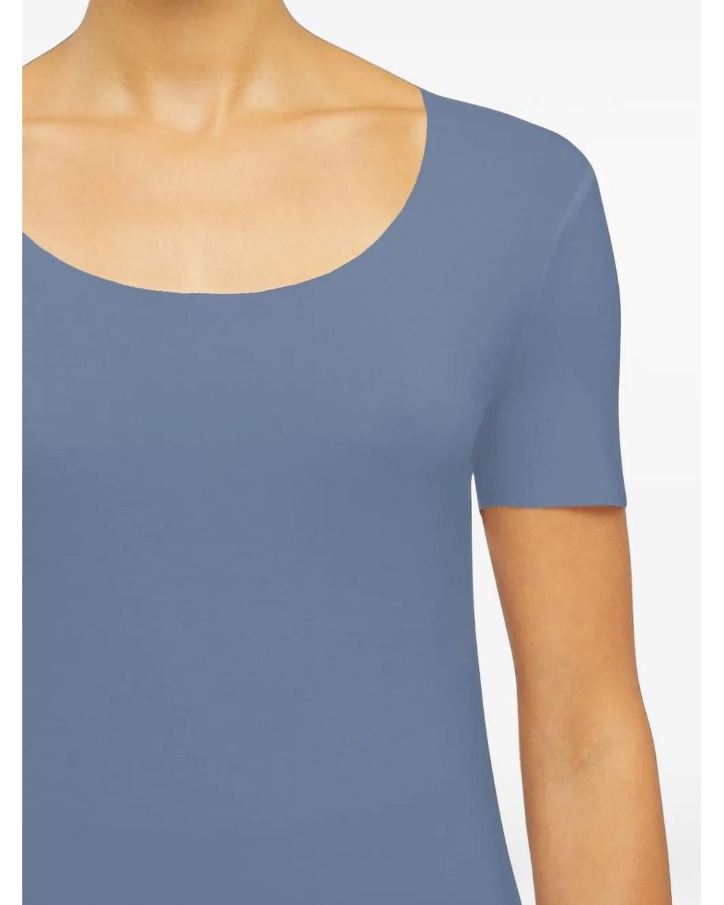 Wolford Blue Scoop-Neck Short-Sleeve T-Shirt