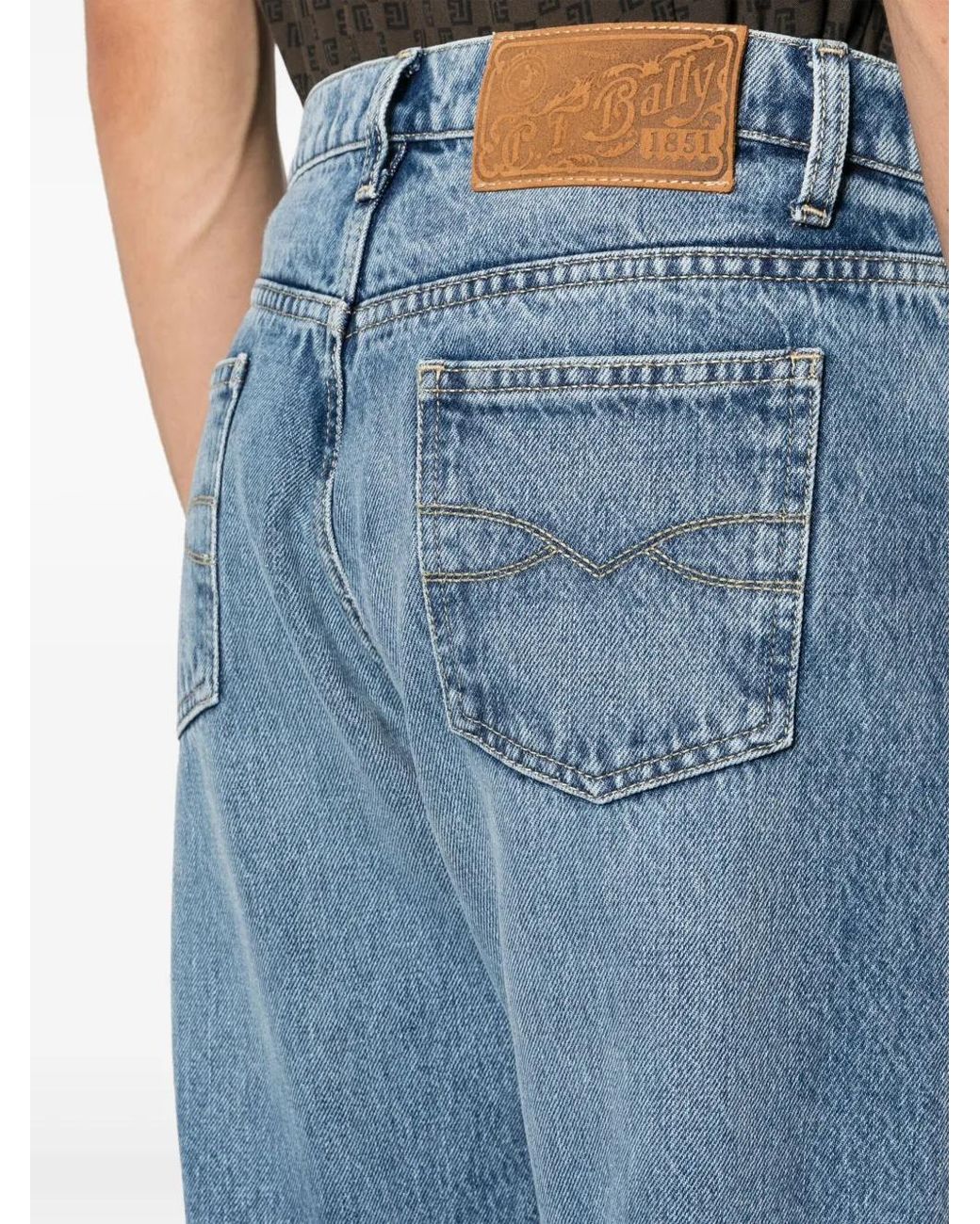 Bally Blue Mid-rise Straight-leg Jeans for men