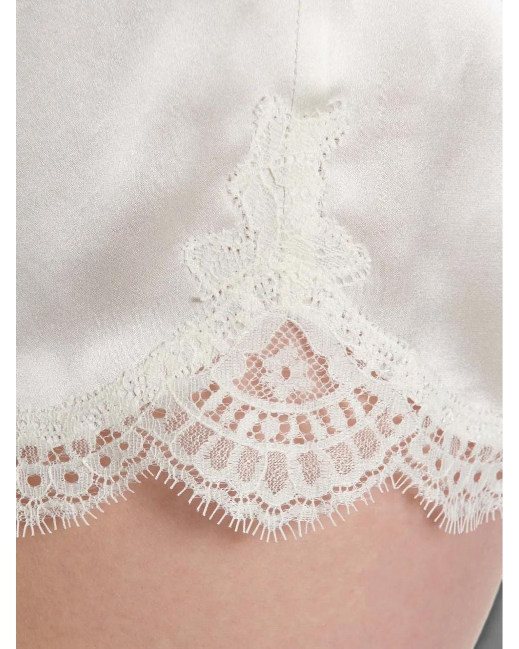 Aubade White Toi Mon Amour Lace-Trim Pajama Shorts