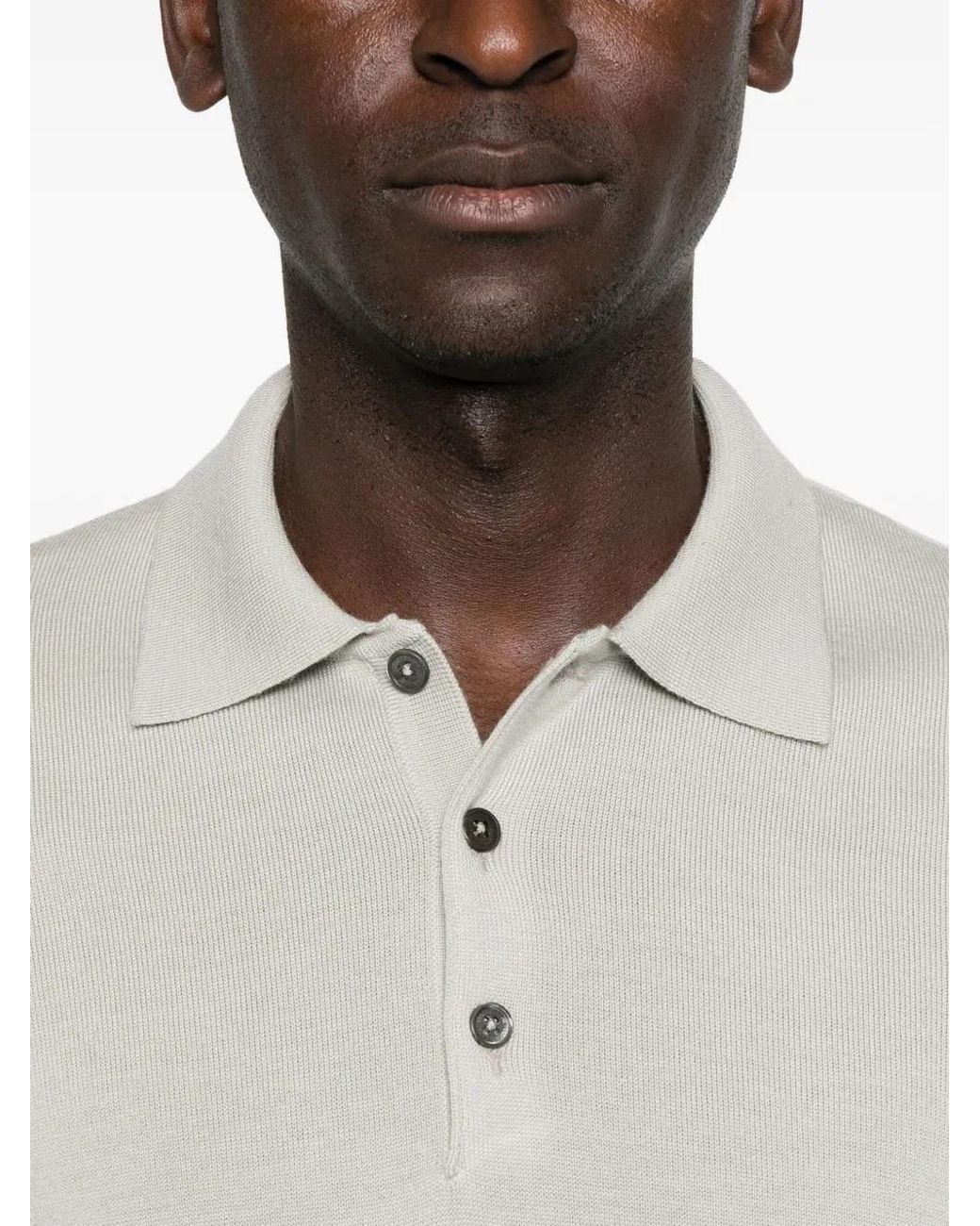 Corneliani White Long-Sleeve Polo Shirt for men