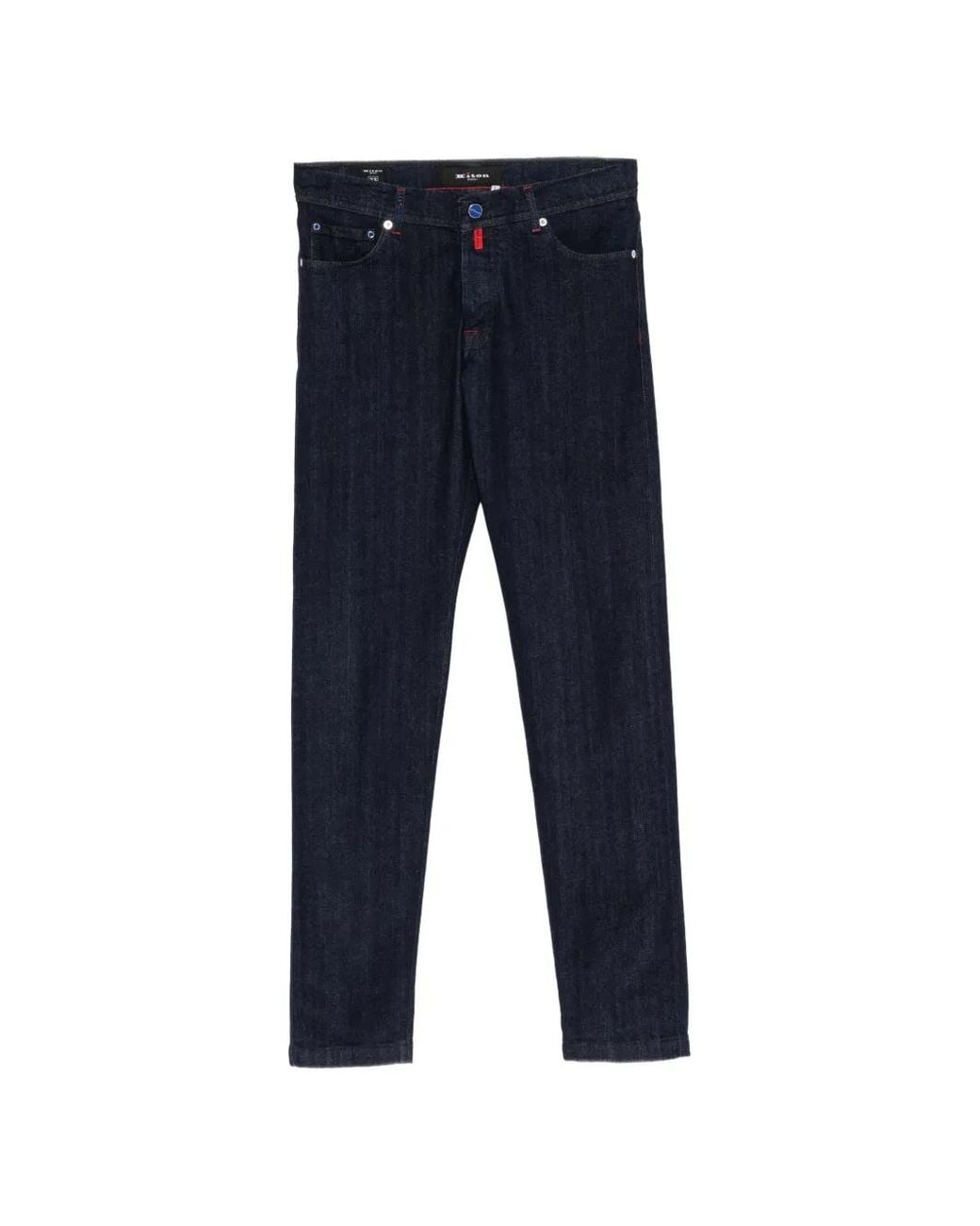 Kiton Blue Straight-Leg Jeans for men