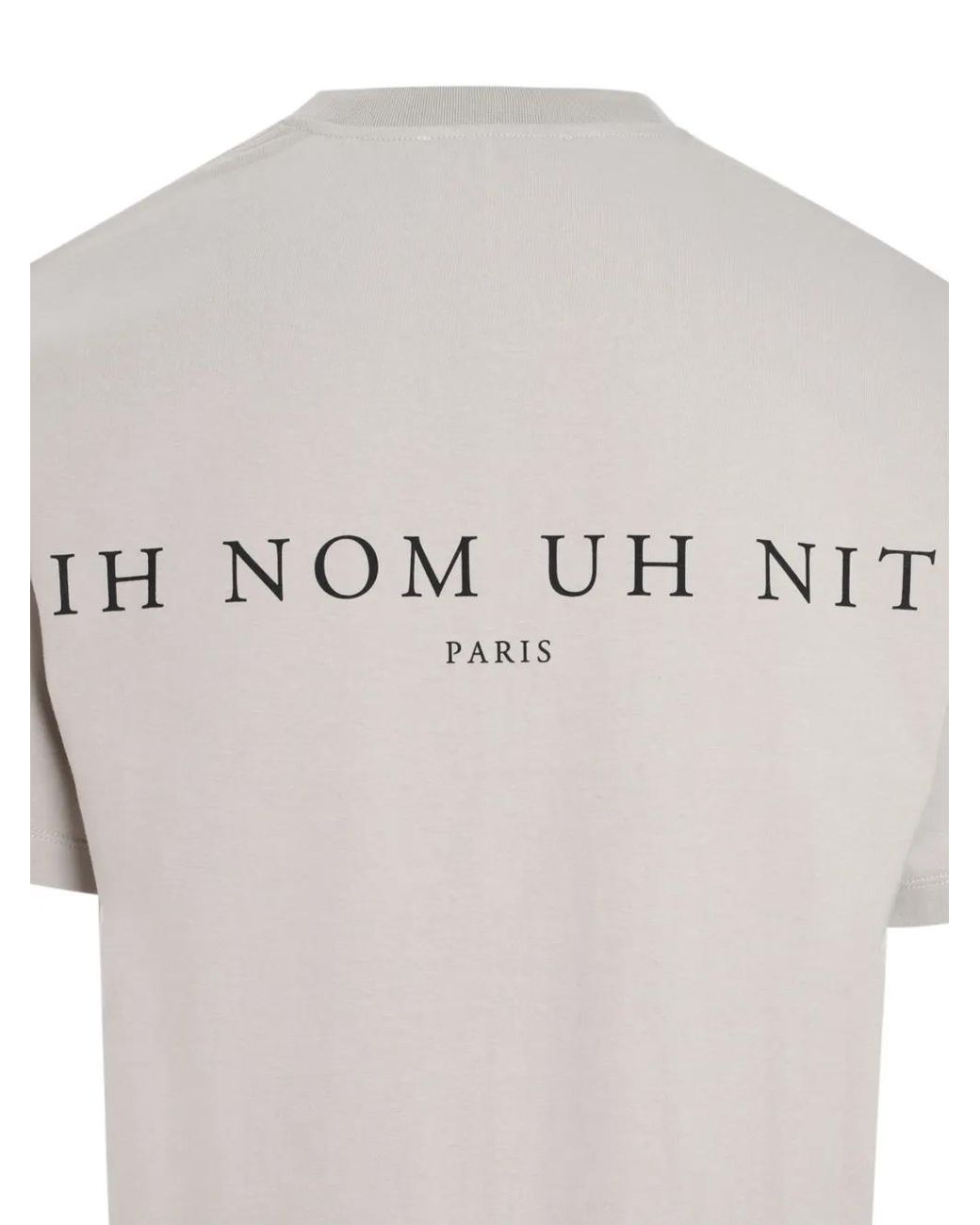 Ih Nom Uh Nit Gray Palm-Print Cotton T-Shirt for men