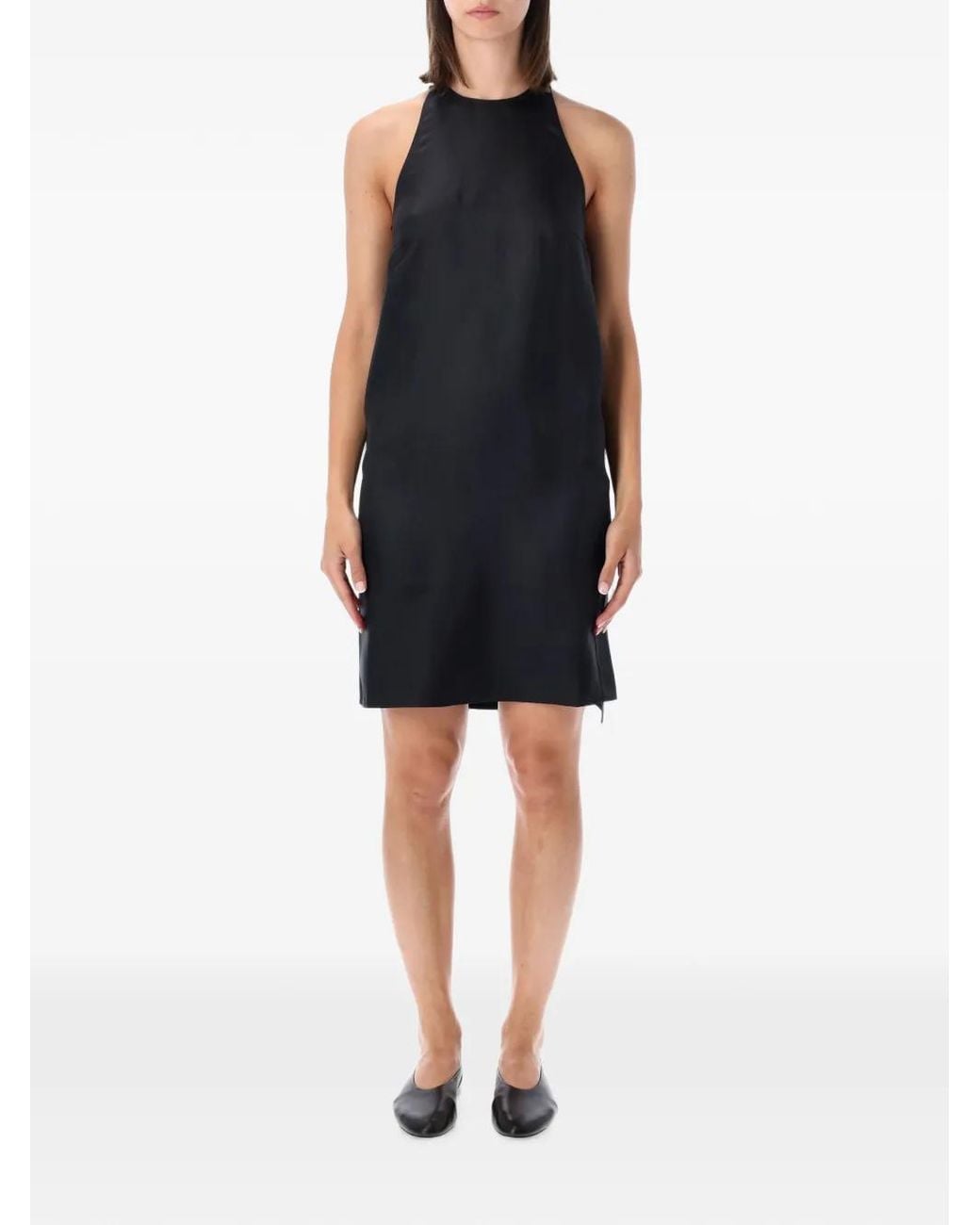Loulou de Saison Black Bruna Halter-Neck Mini Dress