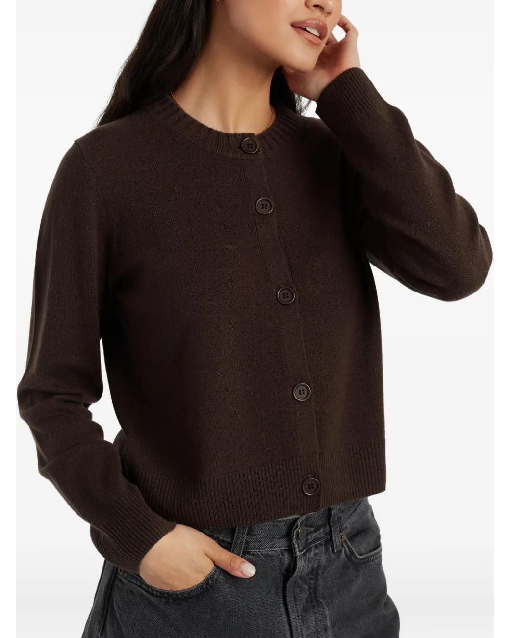 Chinti & Parker Brown Crew-Neck Cardigan