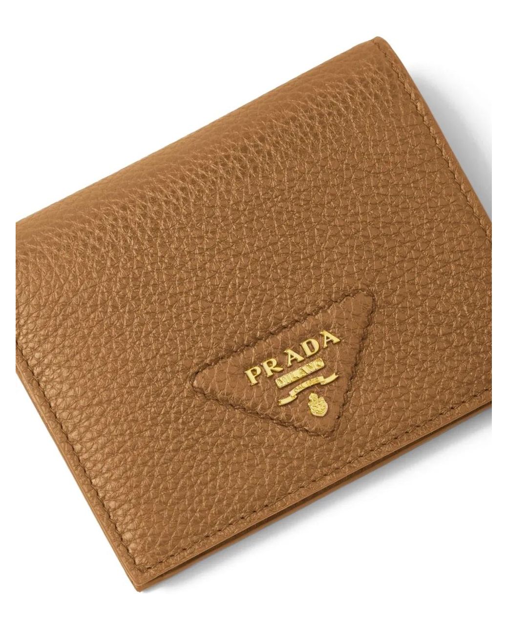 Prada Brown Small Triangle-Logo Wallet