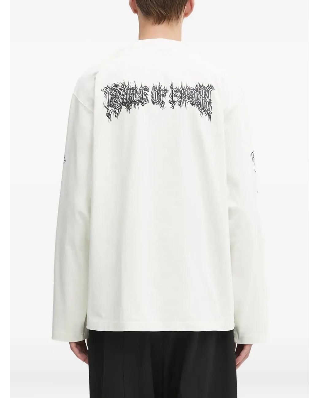 Vetements White Graphic-Print Long-Sleeve T-Shirt for men