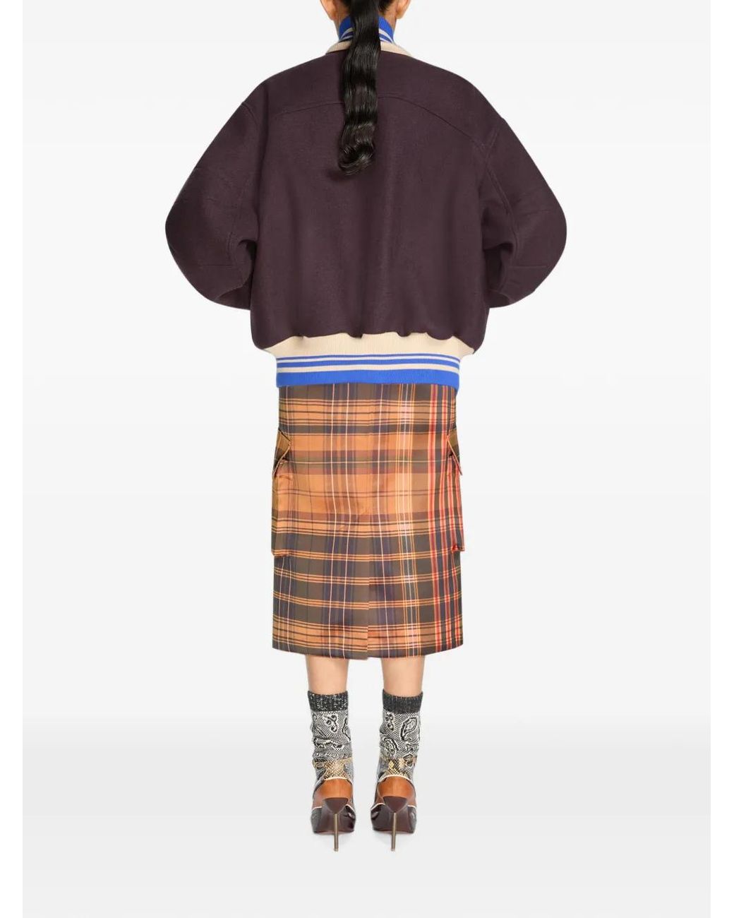 Dries Van Noten Purple Embroidered Wool Bomber