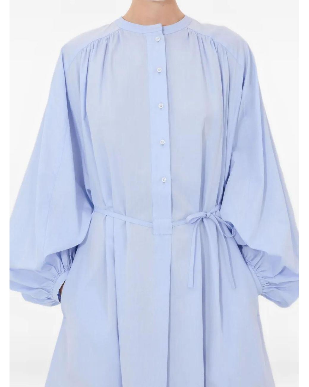Loulou de Saison Blue Vitti Balloon-Sleeve Midi Dress