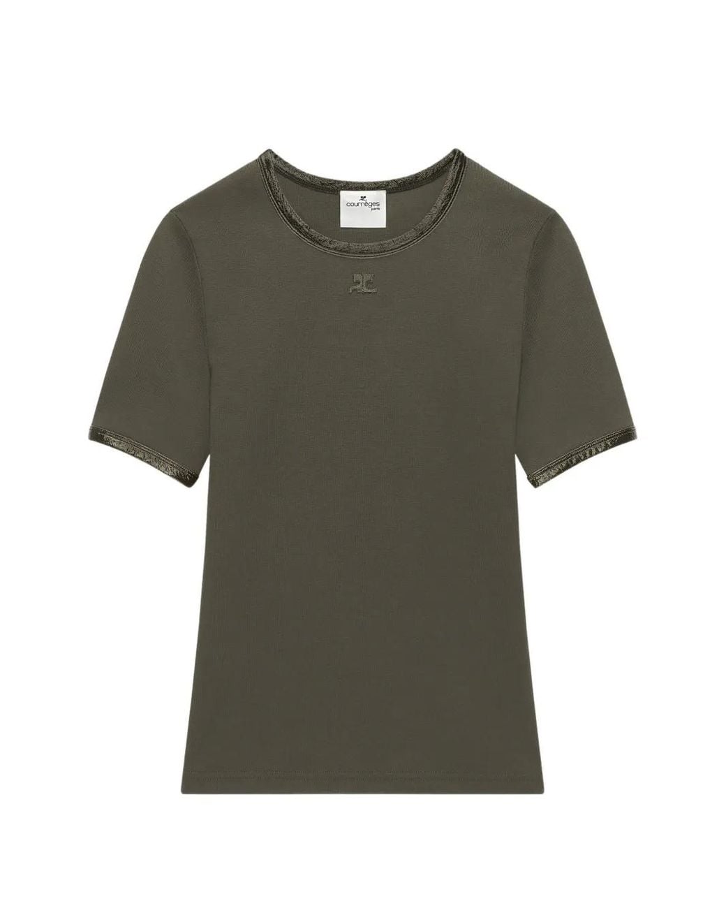 Courreges Green Vinyl Contrast T-Shirt