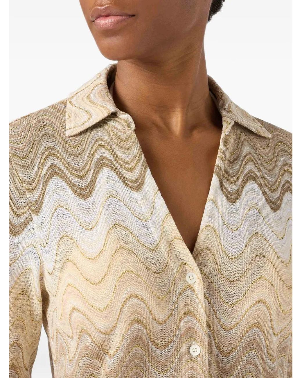 Mc2 Saint Barth Natural Joys Degradé Raschel Shirt With Wave Pattern