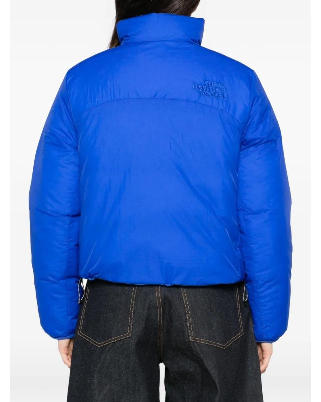 The North Face Blue Logo-Embroidered Puffer Jacket