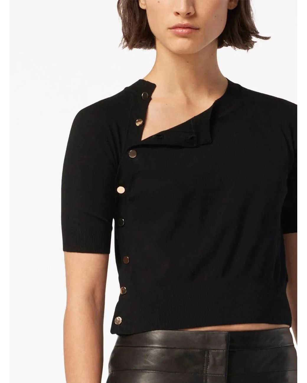 Altuzarra Blue Short-Sleeve Knitted Crop Top
