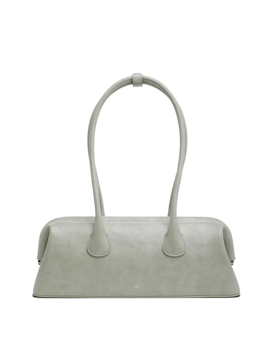 OSOI Gray Boat Wide Leather Shoulder Bag