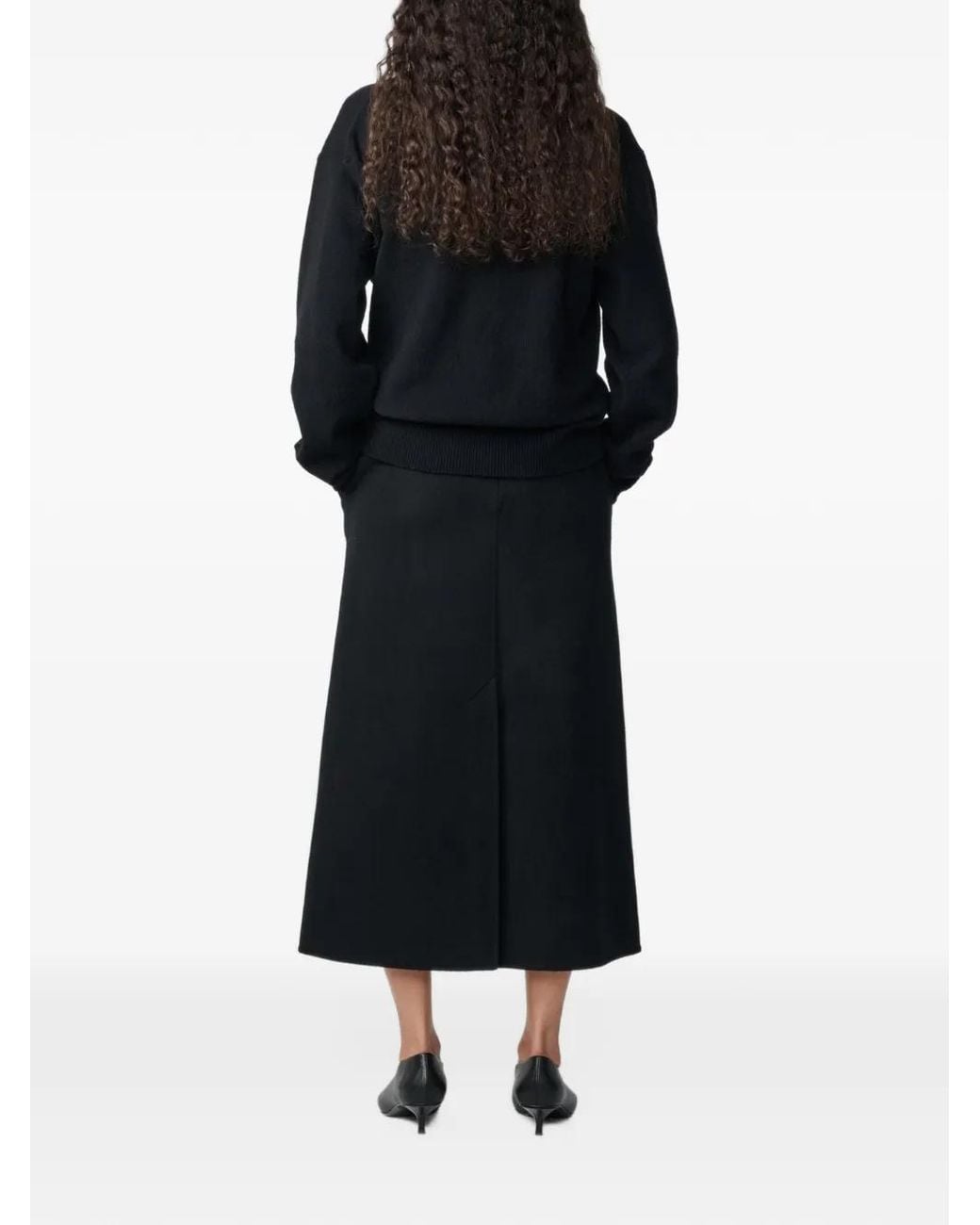 Studio Nicholson Black Nottingham Pullover Mit Sattelärmeln