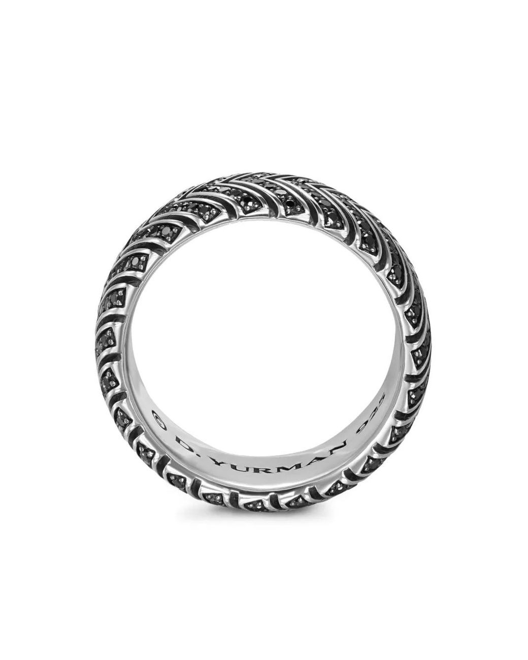 David Yurman White Sterling Chevron Diamond Ring for men