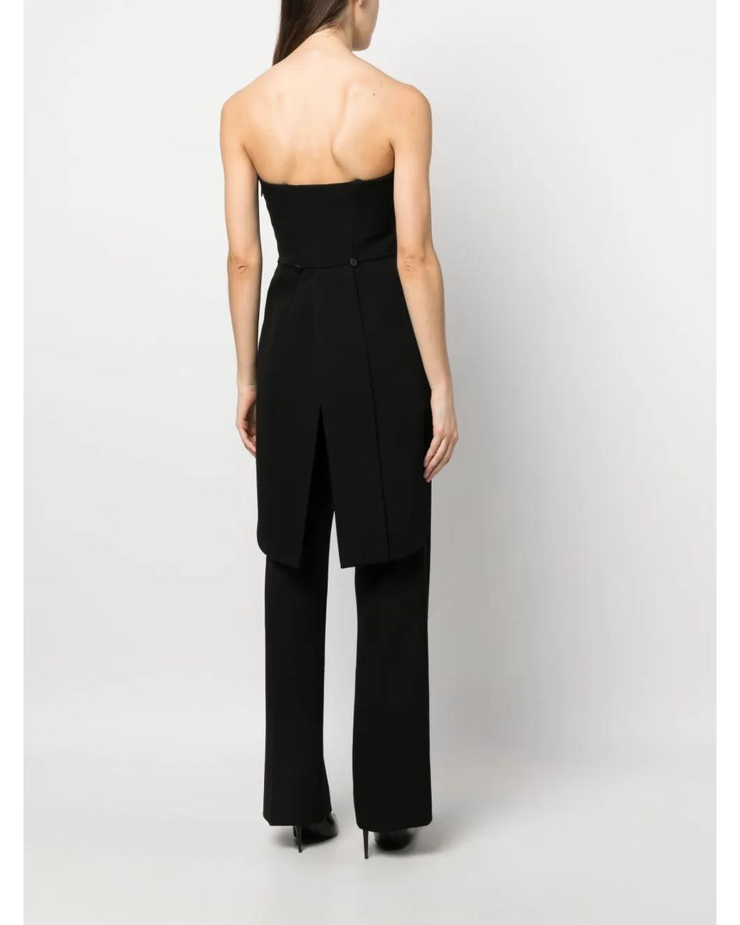 Moschino Black Asymmetric Virgin-Wool Top