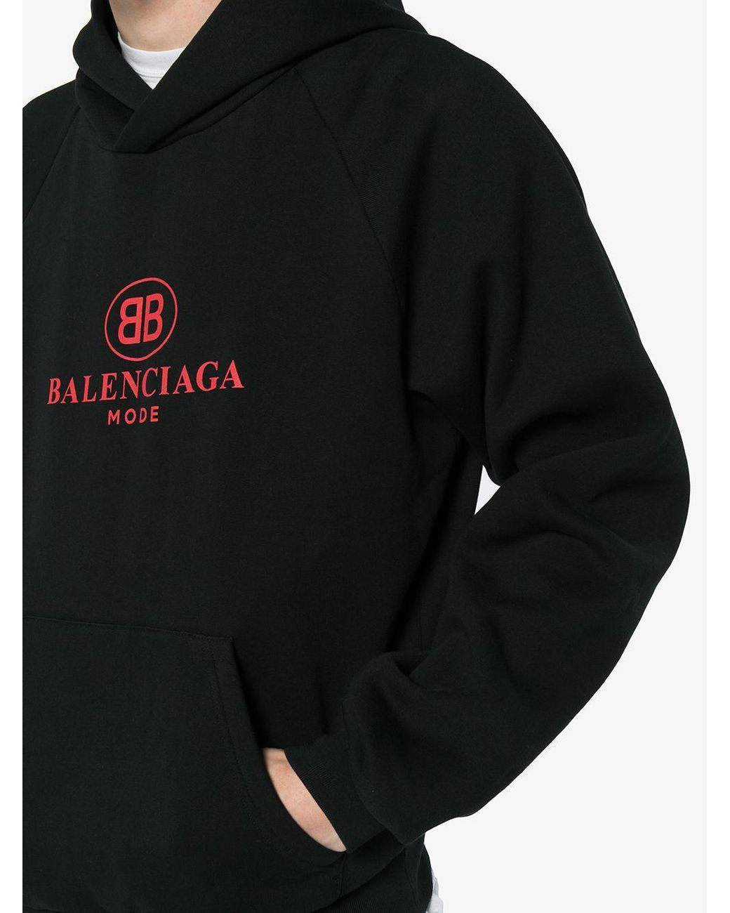 Balenciaga Black Bb Mode Hoodie for Men | Lyst