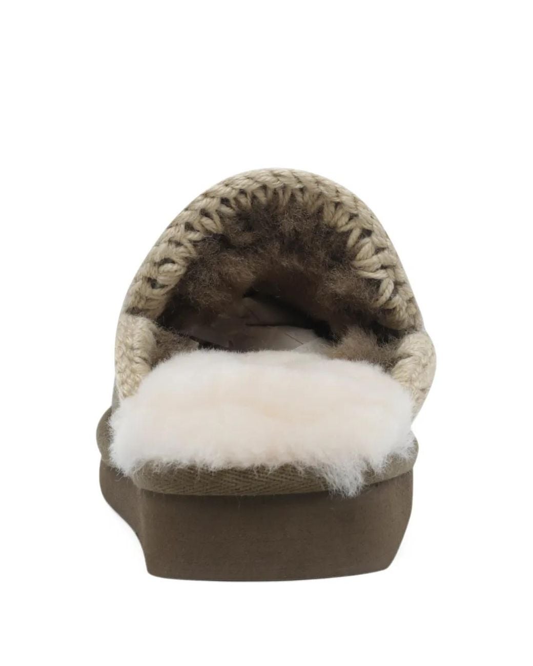 Mou Green Eskimo Whipstitch Suede Slippers