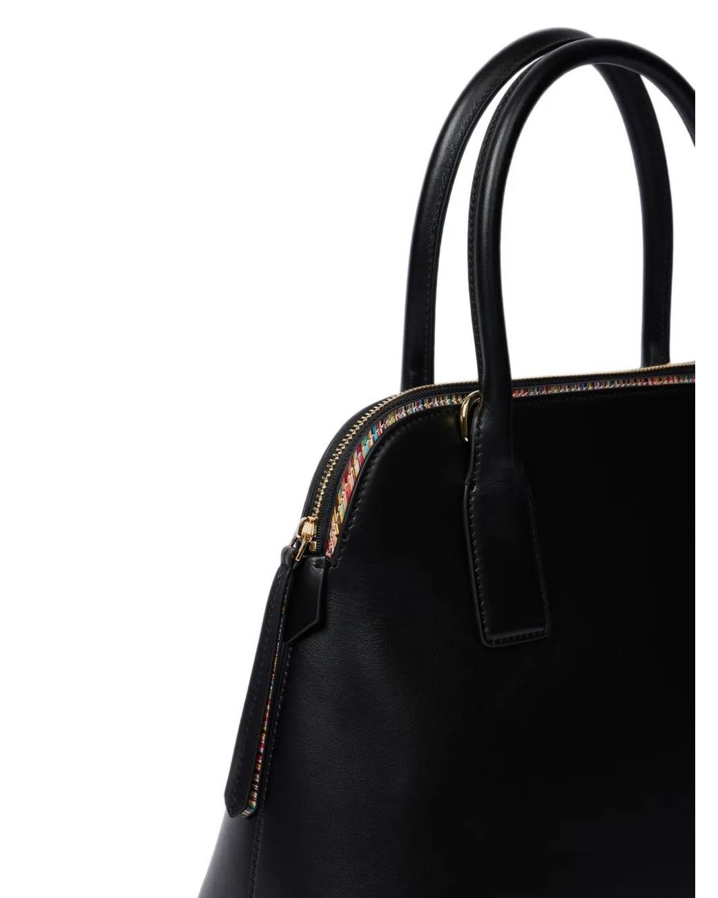 Paul Smith Black Leather 'Signature Stripe' Top Handle Bag for men