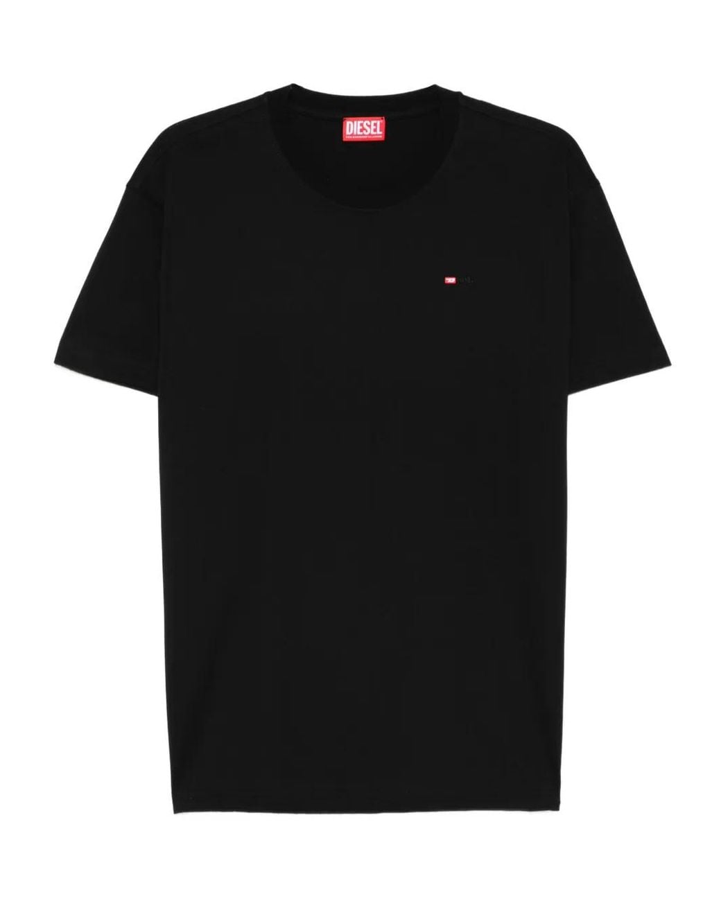 DIESEL Black Logo-Embroidered T-Shirt for men