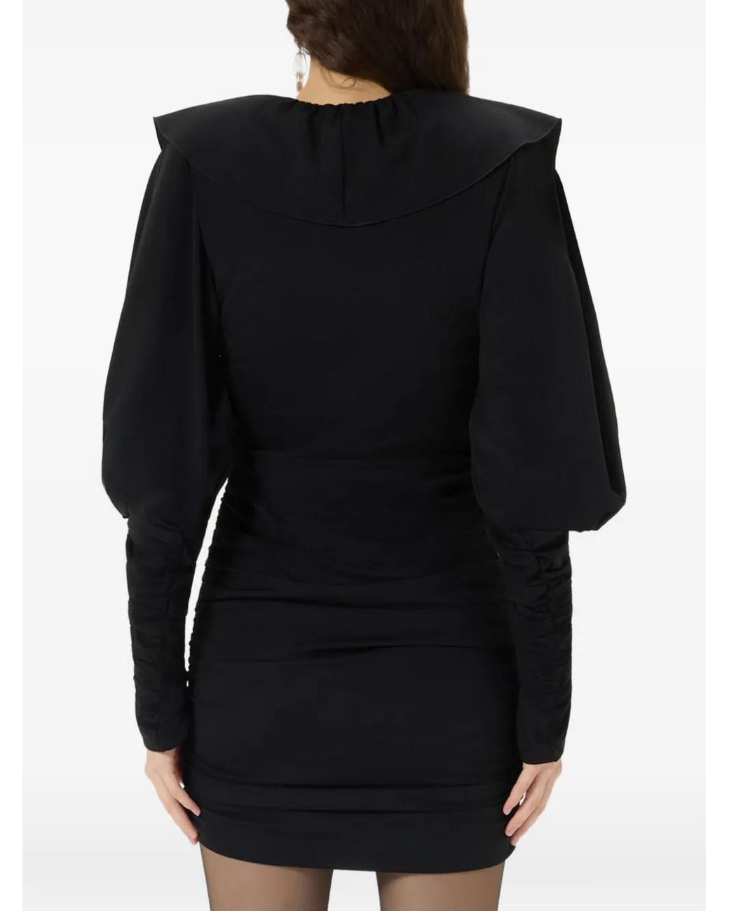 Blumarine Black Ruffled Gathered Mini Dress