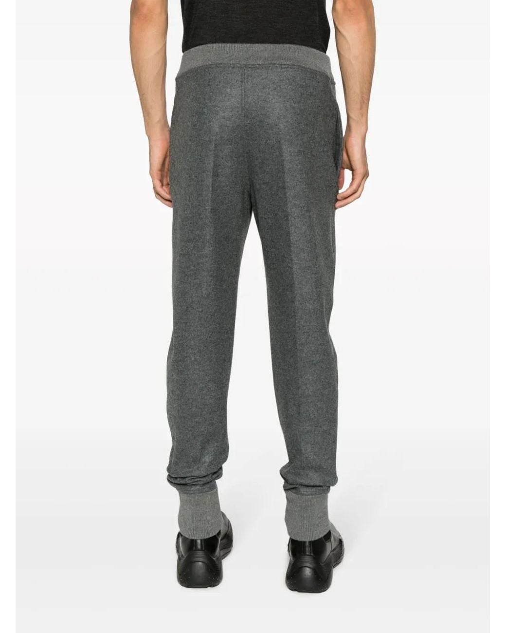 Jil Sander Gray Elasticated-Waistband Wool Track Pants for men