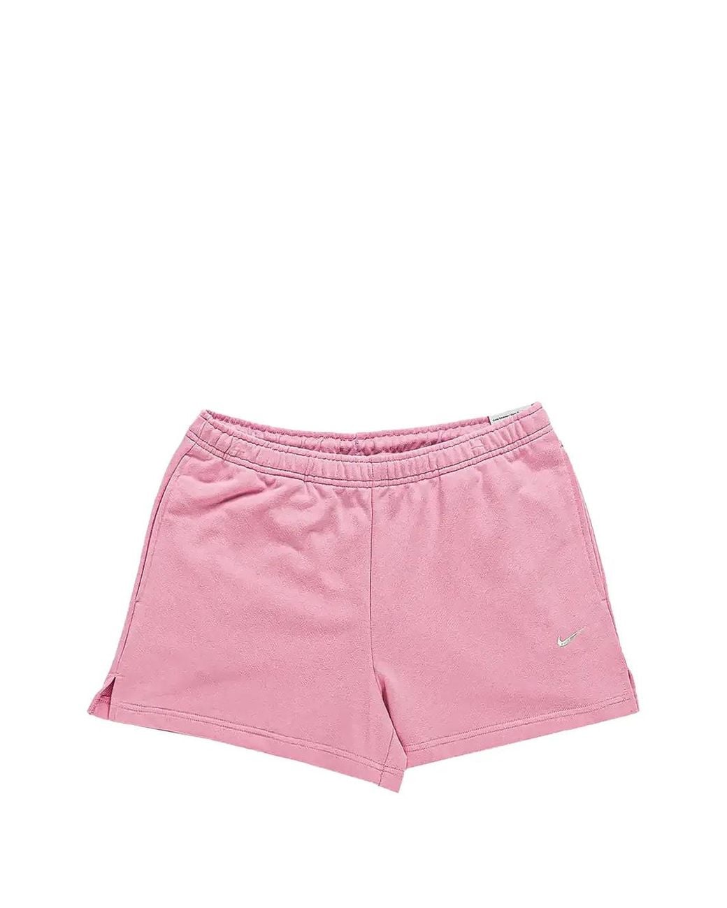Nike Pink Studio Fleece Lightweight French Terry Mid-Rise Shorts