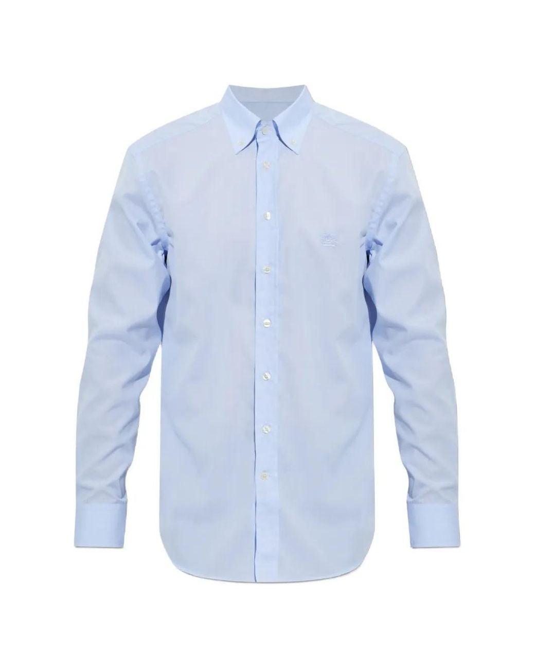 Etro Blue Chemise À Logo Brodé for men