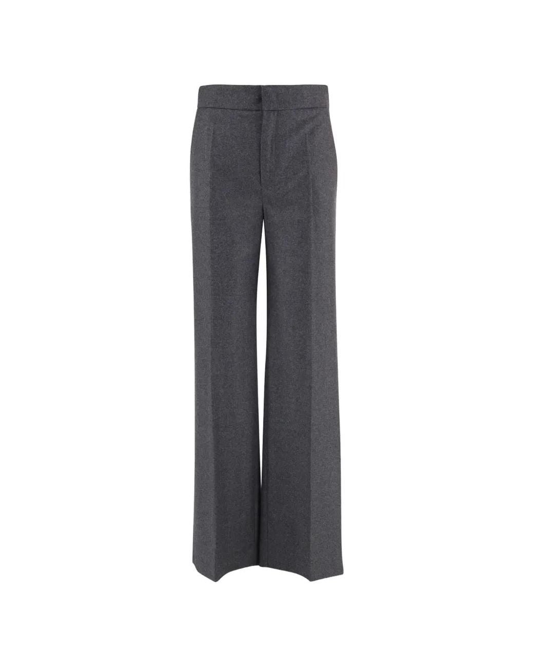 Sa Su Phi Gray Pleated Wide-Leg Trousers