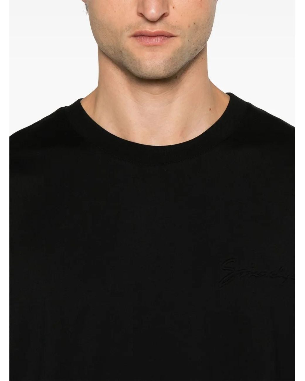 Givenchy Black T-Shirt With Embossed Logo for men