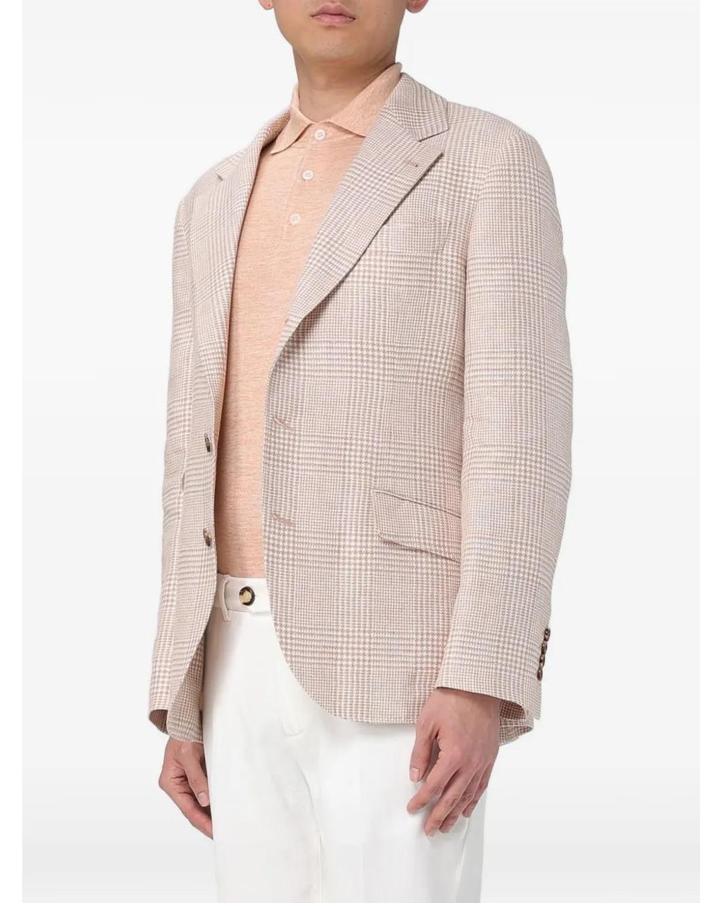 Brunello Cucinelli Natural Suit-Type Linen Jacket for men