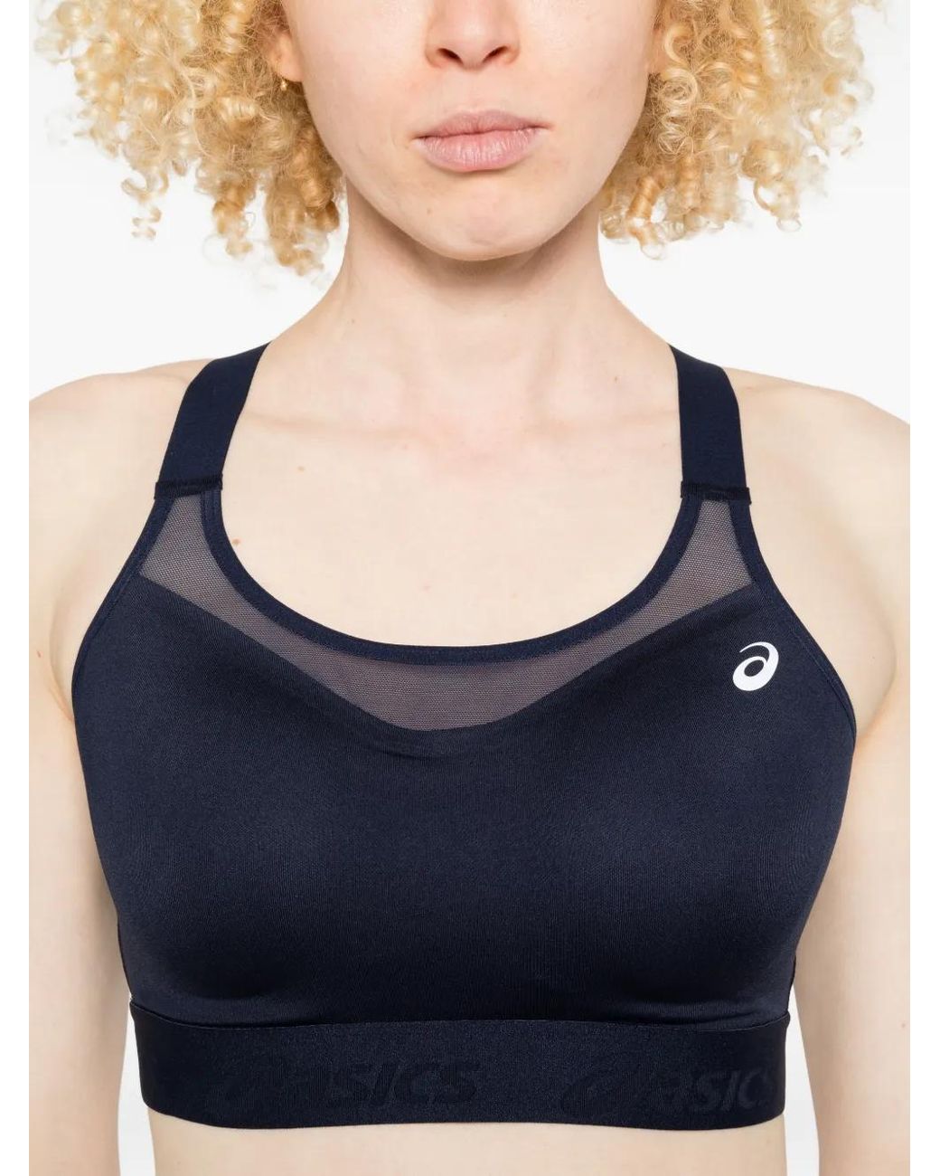Asics Blue Road Combination Mesh Panel Bra