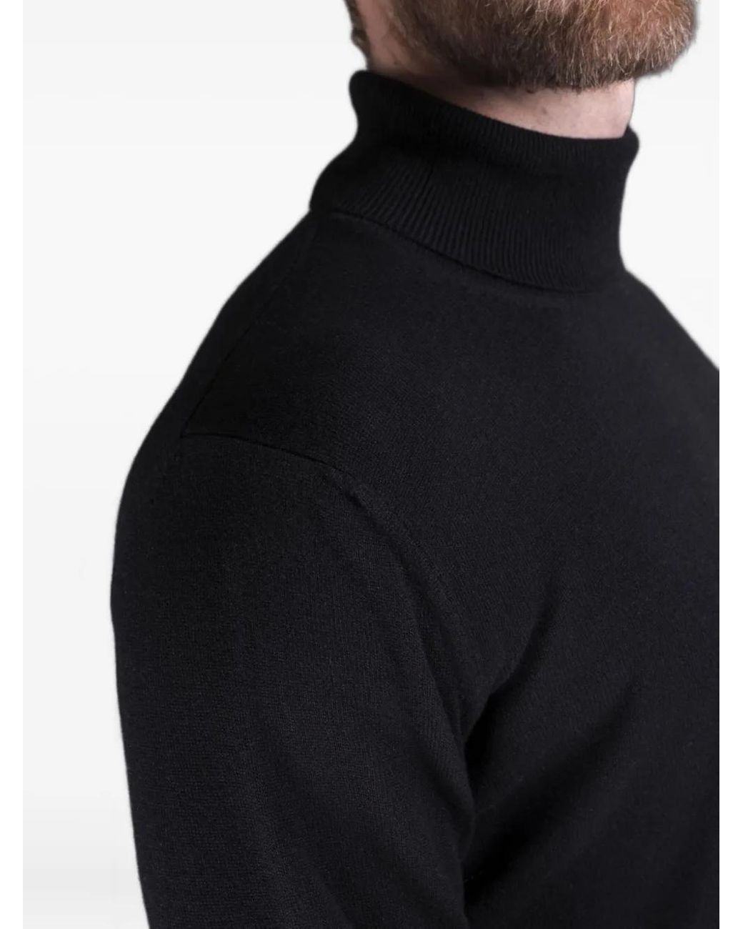 Moorer Black Todi-Ws5 Turtleneck Sweater for men