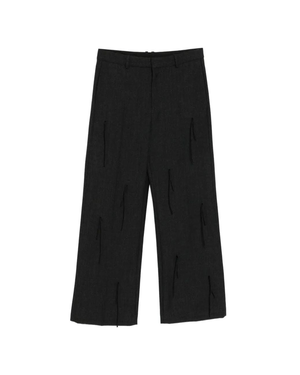 JNBY Black Fringe Straight-Leg Trousers