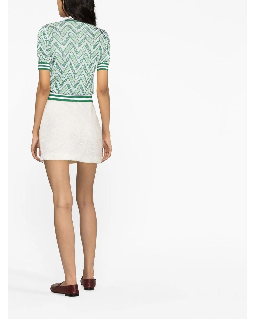 Casablanca White Terry Cloth Mini Skirt