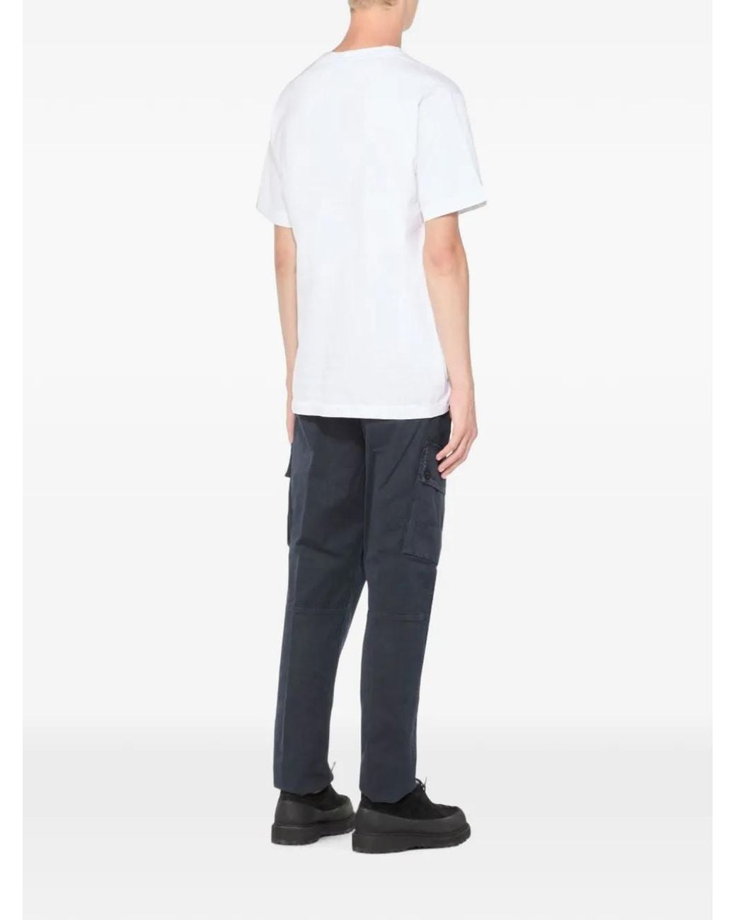 Stone Island White 2100027 60/2 Cotton Jersey for men
