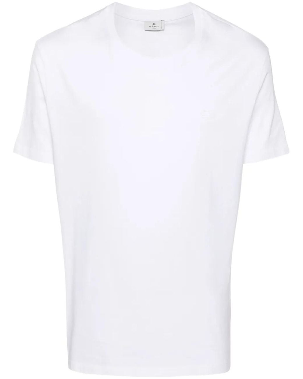 Etro White T-shirt With Pegasus Embroidery for men