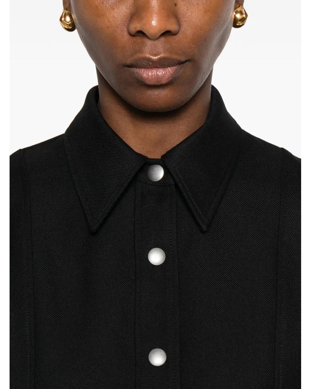 A.P.C. Black Buttoned Belted Mini Shirt Dress