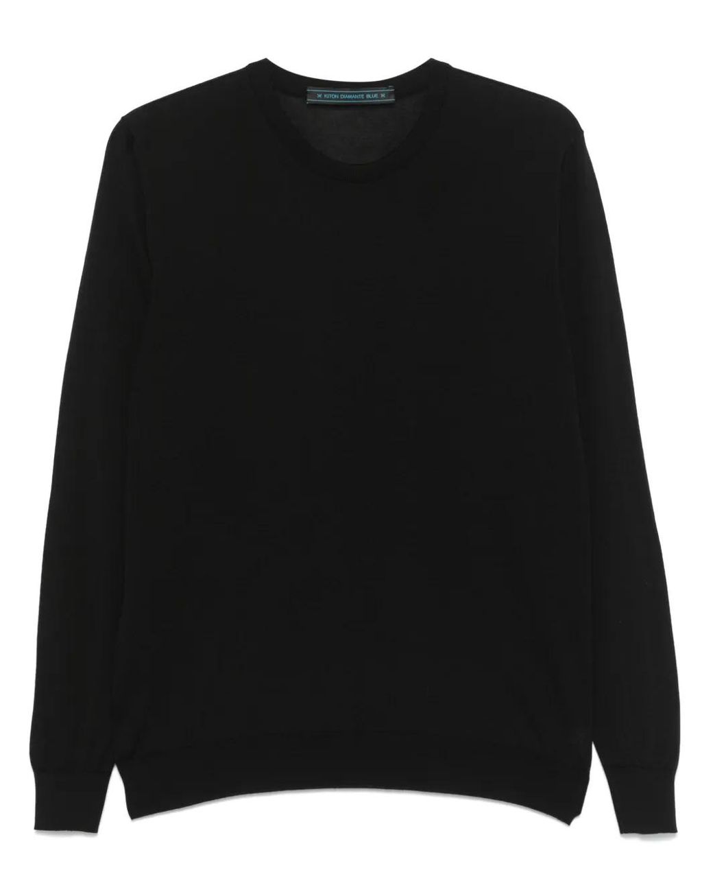 Kiton Black Wool Sweater for men