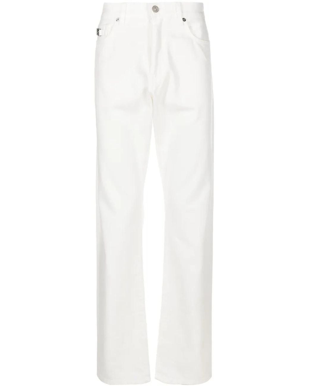 Versace White Medusa Straight Jeans for men