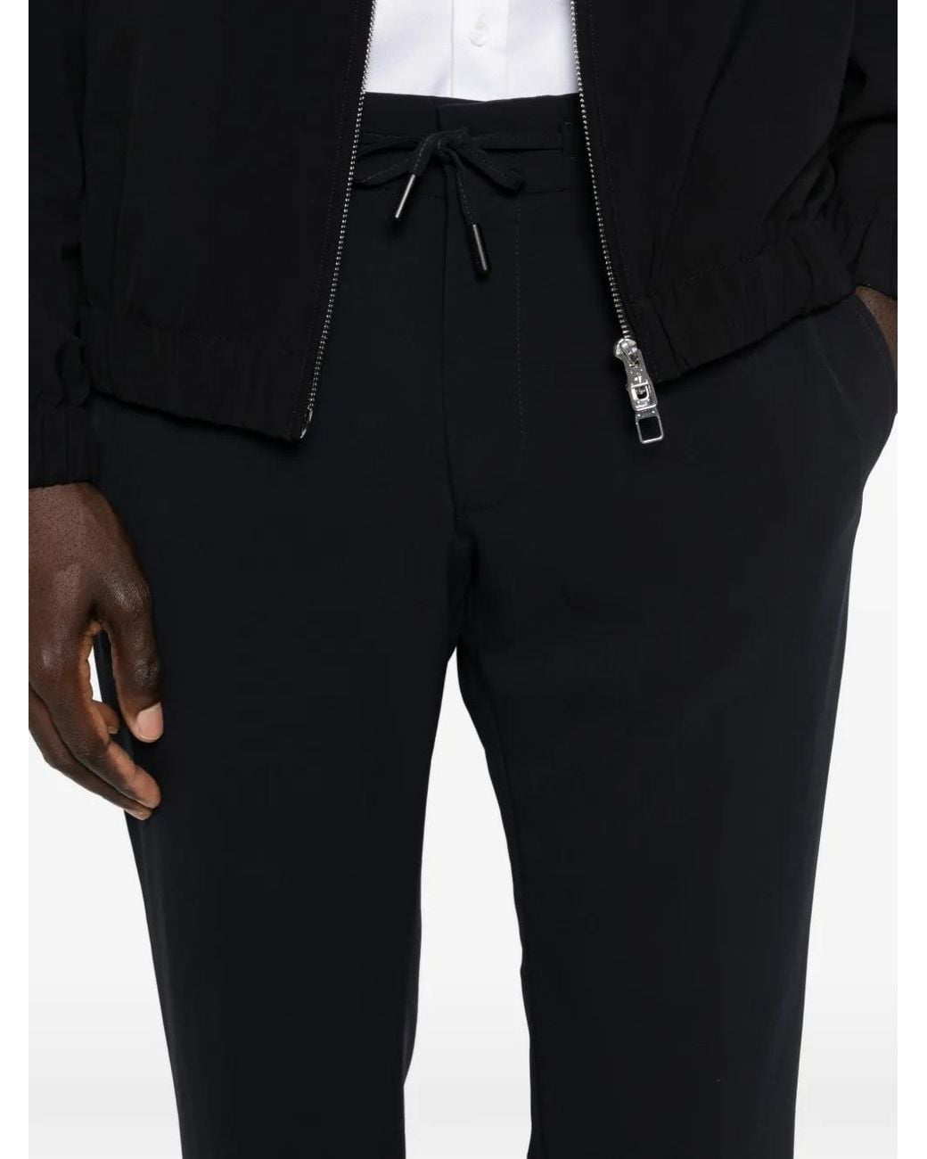 Karl Lagerfeld Black Pace Drawstring Trousers for men