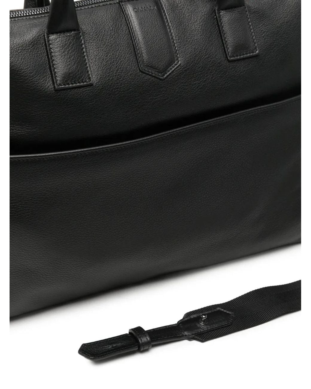Canali Black Porte-Documents En Cuir for men