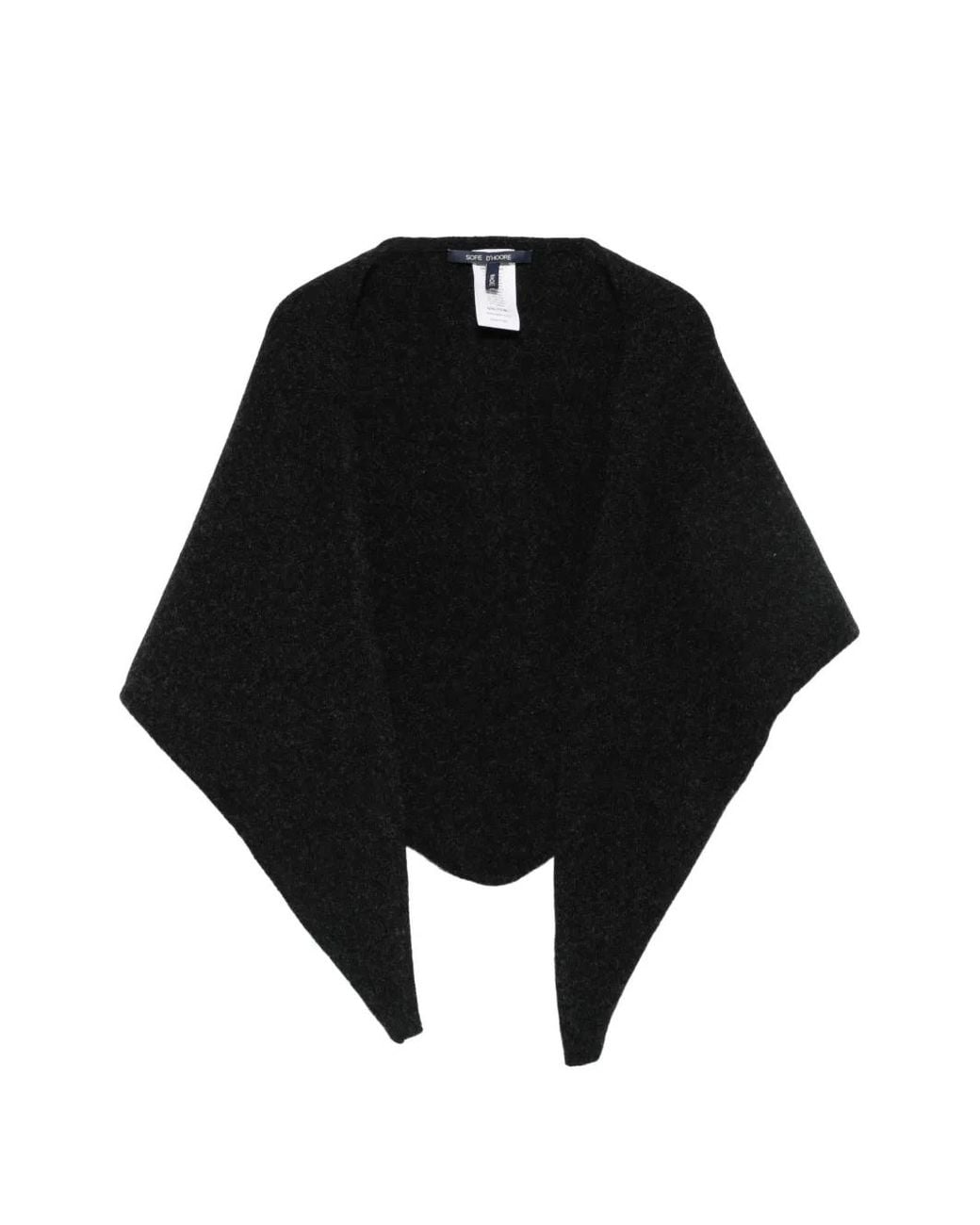 Sofie D'Hoore Black Fine-Knit Triangular Scarf