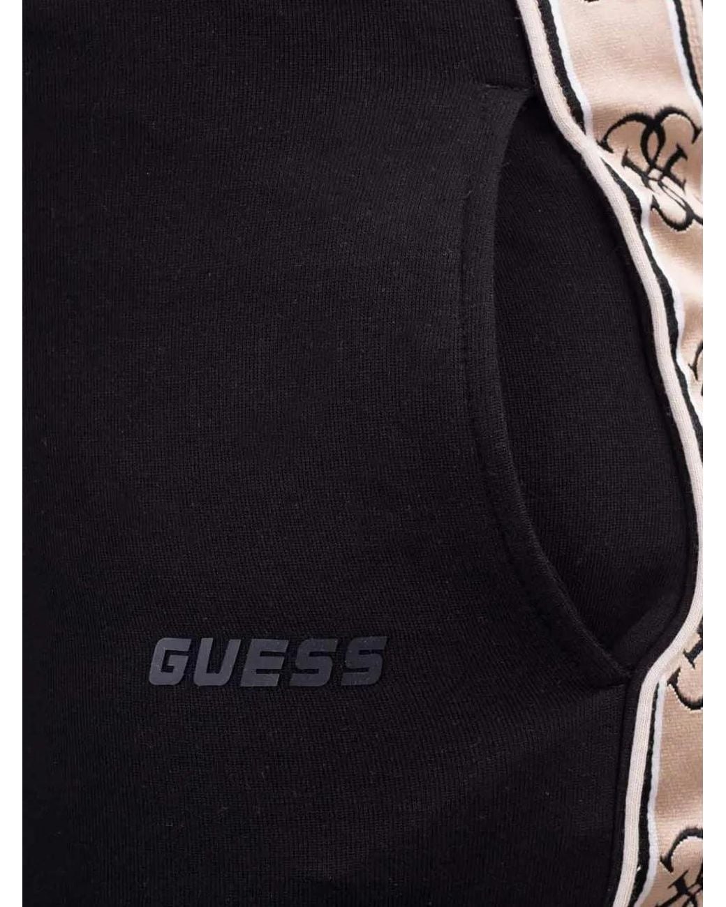 Guess Black Logo-Tape Track Pants