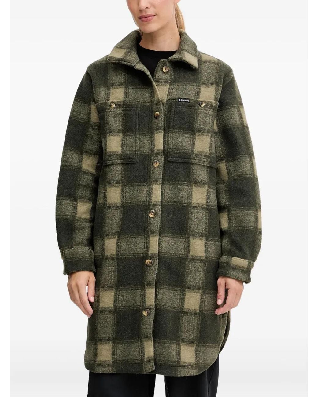 Columbia Green Wildest Venture Check-Pattern Coat