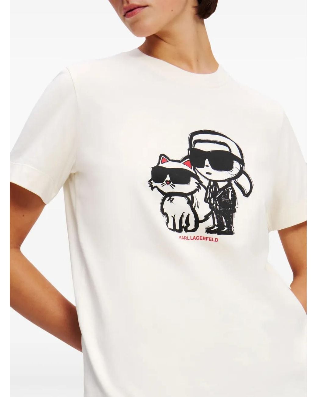 Karl Lagerfeld White T-Shirts And Polos