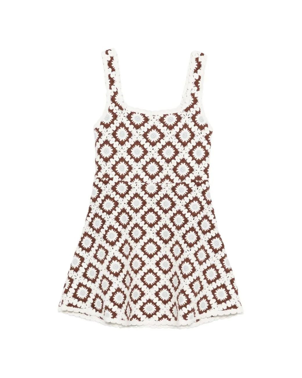 Maje White Floral Crochet Dress