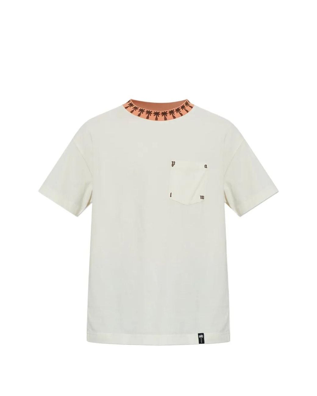 Palm Angels White Palm Rib Regular Tee for men